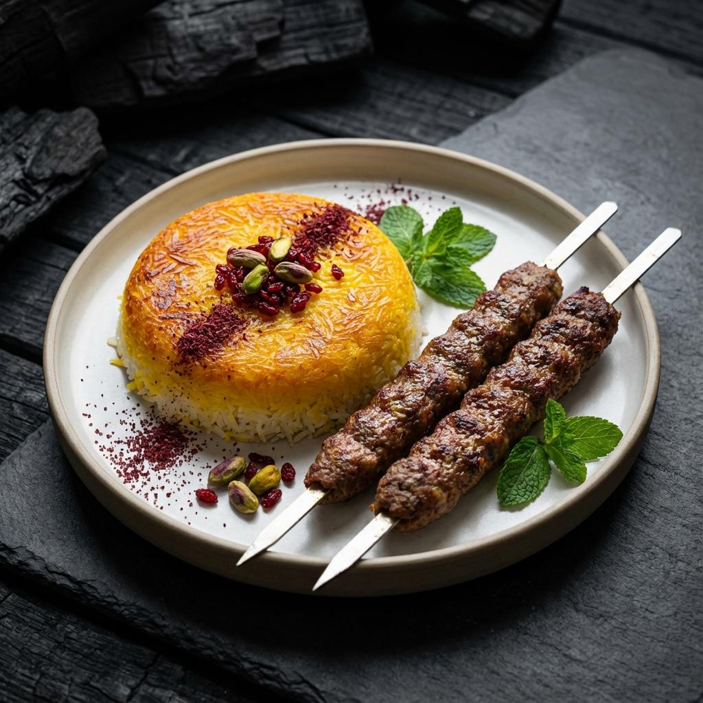 Saffron Rice & Kabab