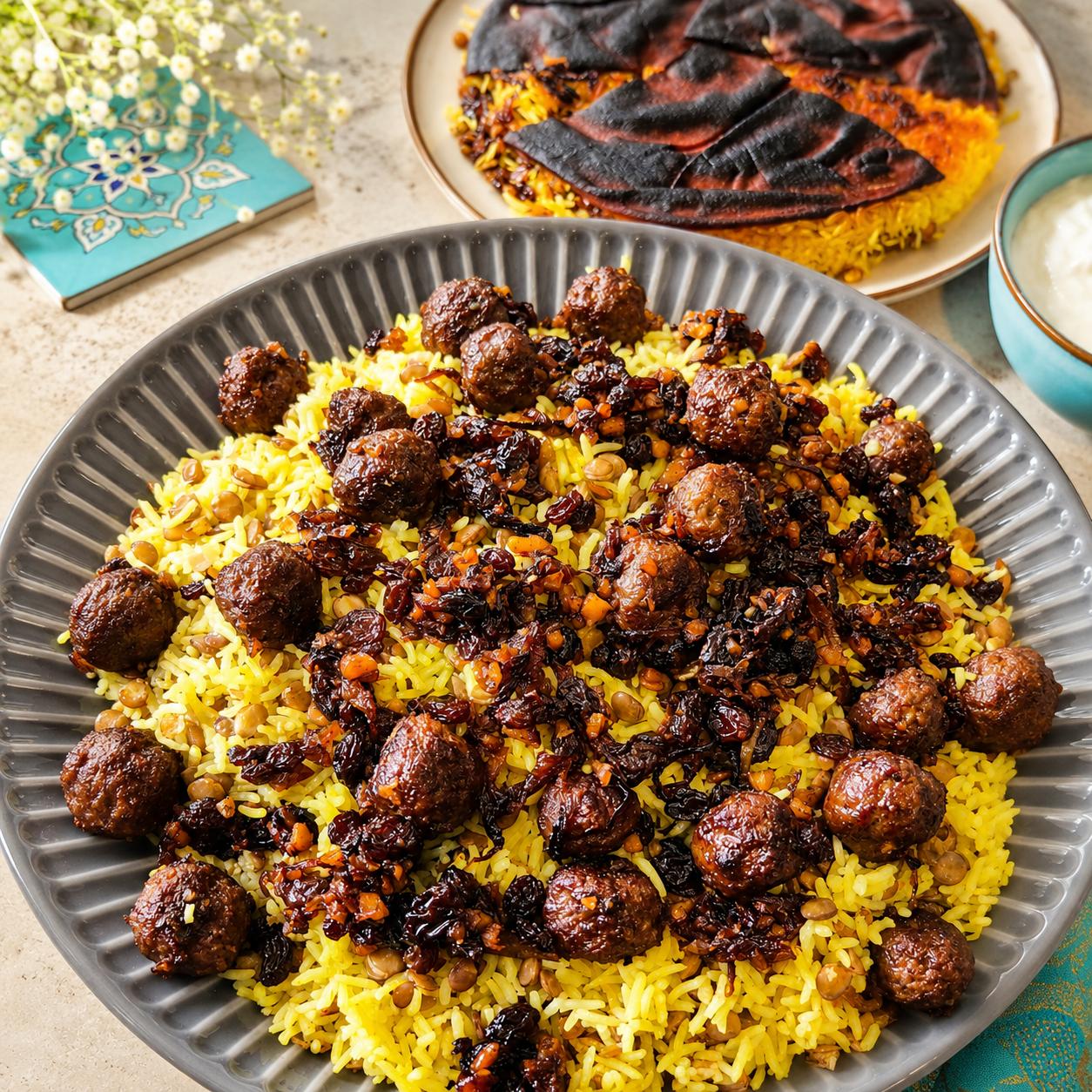 Lentil Rice with Meatball 