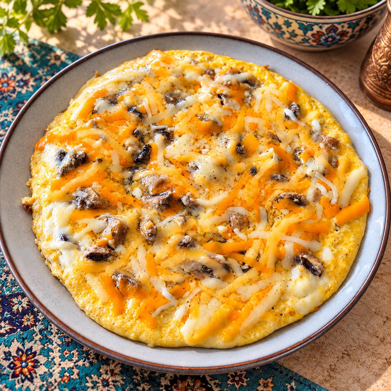 Cheesy Mushroom Omelet 
